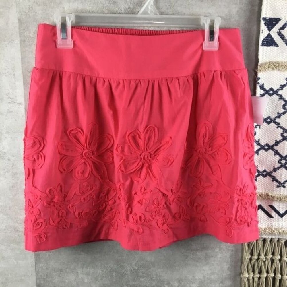 Charlotte Russe Womens Floral Embroidered Skirt Size 4 - Cotton & Polyester Blen